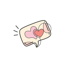 Love Message Speech Bubble Illustration