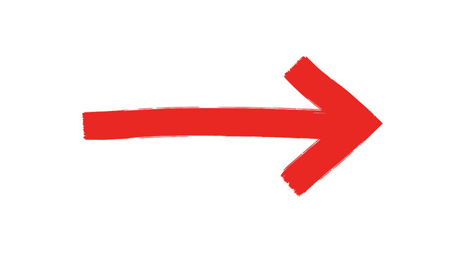 A vibrant red arrow pointing to the right created with a brushstroke effect dominates the view