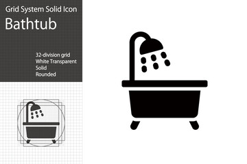 Bathtub, bathing icon, bathroom symbol