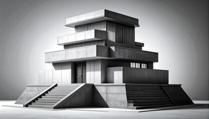 Striking Modernist Architecture - A Study in Geometric Forms and Light.