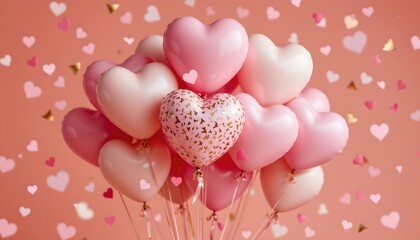 Colorful Heart Balloons Celebrating Love