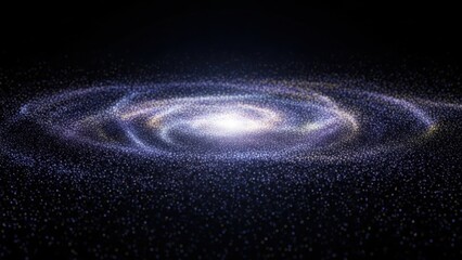 Vibrant galaxy swirl with bright cosmic center in deep space