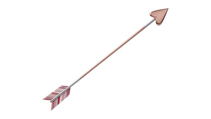 Pink arrow with heart shaped tip isolated on transparent background