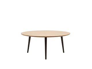 Minimalist round coffee table isolated on transparent background