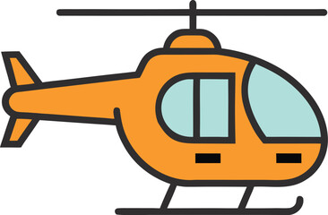 Modern civil passenger helicopter vector illustration for air transport