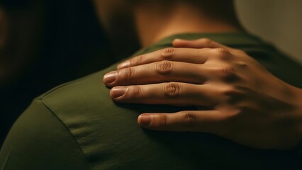 Close Up of Human Touch Symbolizing Care and Comfort