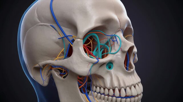 3D Animation: Orbital View of Human Jugular Foramen and Cranial Nerves