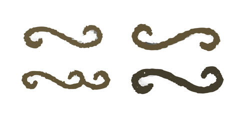 Obraz premium Abstract dark brown swirling shapes against a solid black background