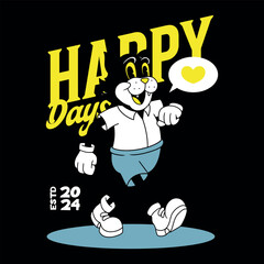 Happy day typography vector t-shirt design print