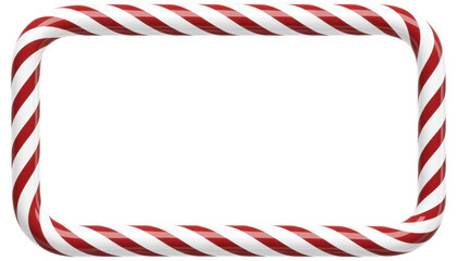 Obraz premium Red and white candy cane border frame striped isolated on a transparent background