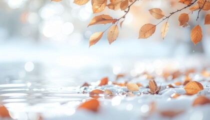 カラフルで明るい光の背景ボケ画像　秋の紅葉、木々、公園のイメージ　木漏れ日の柔らかな日差しの風景