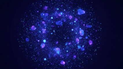 Vibrant purple and blue cosmic particles in space
