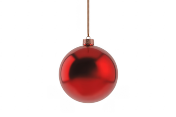 Red Christmas tree ornament ball isolated on a transparent background