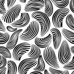 Abstract Black and White Swirl Pattern Seamless Background Keywords: abstract, pattern, background, black, white, swirl, design, texture, graphic, art, creative, modern, organic, flowing, lines