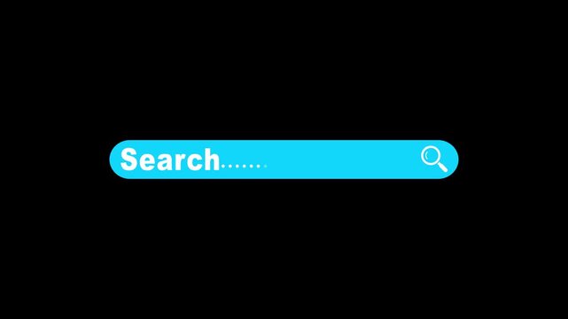Search Bar Interface Animation on Black Background. Search Bar User Interface for Website and Mobile App Modern Search Interface for Web and App Design.