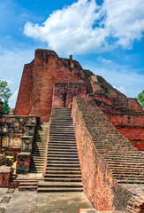 Nalanda University ruins in Bihar reveal a vast ancient learning center, founded in the 5th century CE, famed for monasteries, libraries, and global Buddhist scholars.