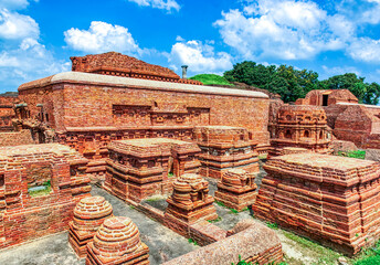 Nalanda University ruins in Bihar reveal a vast ancient learning center, founded in the 5th century CE, famed for monasteries, libraries, and global Buddhist scholars.