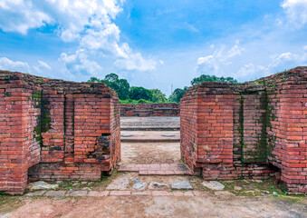 Nalanda University ruins in Bihar reveal a vast ancient learning center, founded in the 5th century CE, famed for monasteries, libraries, and global Buddhist scholars.