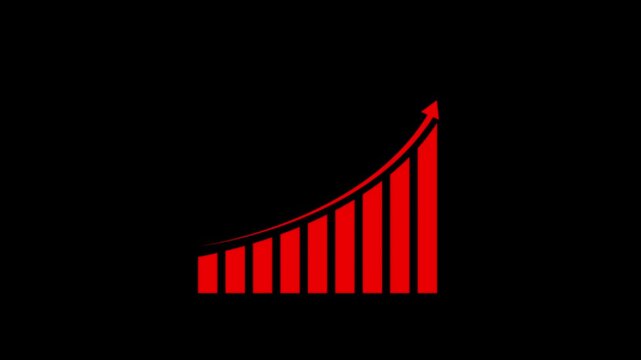 Business graph chart with growing business concept. Abstract decreasing business graph chart animation background. Bad Economy Recession Graph Chart Chalkboard Style Finance Business.4k video