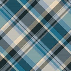 Classic tartan plaid pattern in cool blues, grays and beige. Perfect for backgrounds, textiles, or a touch of traditional charm. Versatile  stylish.
