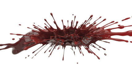 Red liquid splashing abstract dynamic isolated on a transparent background