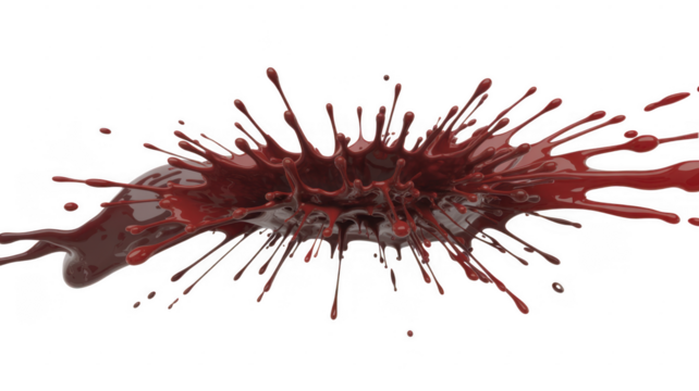 Red liquid splashing abstract dynamic isolated on a transparent background - Powered by Adobe