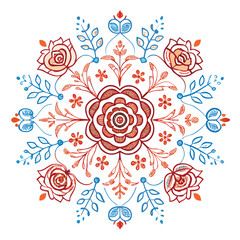 Abstract pink floral vector background with seamless flowers and leaves design