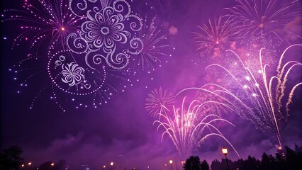 Purple Festive abstract Background.