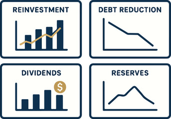  Capital Allocation Decision Board Showing Investment, Debt and Reserve Priorities Vector