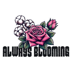 Flowers typography vector t-shirt design print