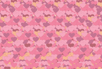 Colorful Abstract Heart Pattern Background in Warm Pink Tones
