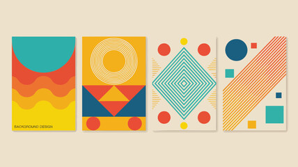 Vibrant geometric pattern backgrounds for modern design projects