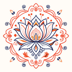 Abstract floral vector ornament design with vintage decorative elements