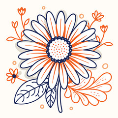 Abstract floral vector background with flowers and petals in pink design