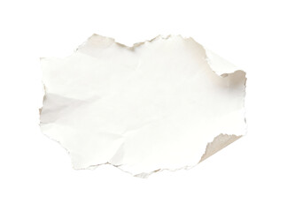 Torned white paper with rough edges on transparent background for message or advertisement purposes