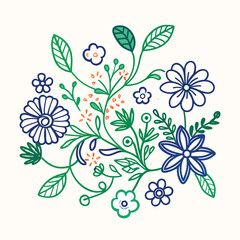 Floral design with flowers and butterflies vector illustration