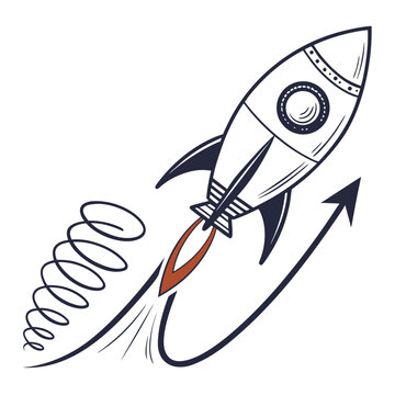 Minimalist Rocket Propulsion Speed Abstract Symbol