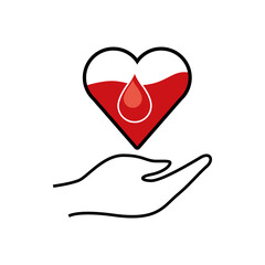 Donate blood life icon sign design vector