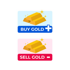 Buy sell gold label icon web button design vector