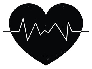 heart beatart vector on white background