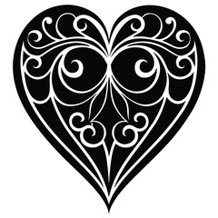 heart fancy vector on white background