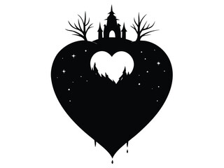 heart fantasy vector on white background