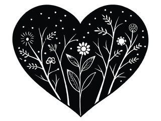 heart garden vector on white background