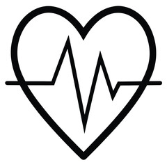 heart pulse line vector on white background