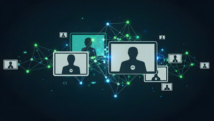 social network concept with people. GENERATIVE AI