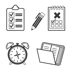 Task Management and Project Organization Vector Icon Set