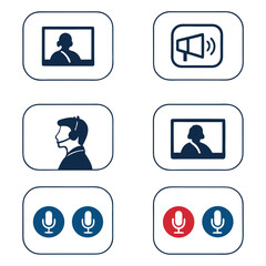 6 Modern UI Video Call and Communication Vector Icons