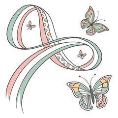 Creative Abstract Ribbon and Smooth Flowing Shapes Vector