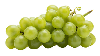 Fresh green grapes cluster on black background for healthy snacking