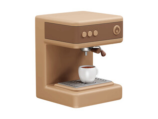 Coffee Machine with coffee cup icon 3d render illustration 